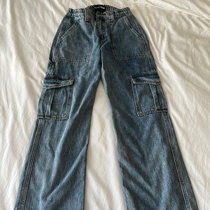 Fashion nova don’t you worry wide leg cargo Jean